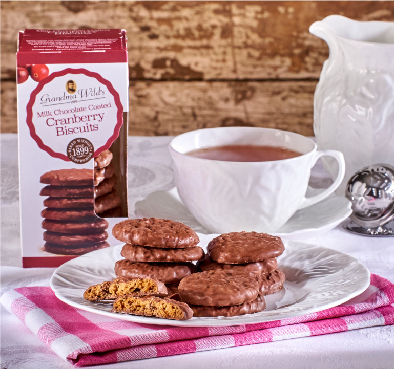 Milk Chocolate Coated Cranberry Biscuits