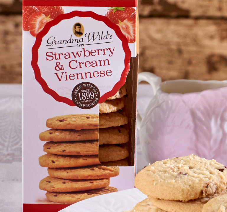 Strawberry and Cream Viennese with White Chocolate Chips