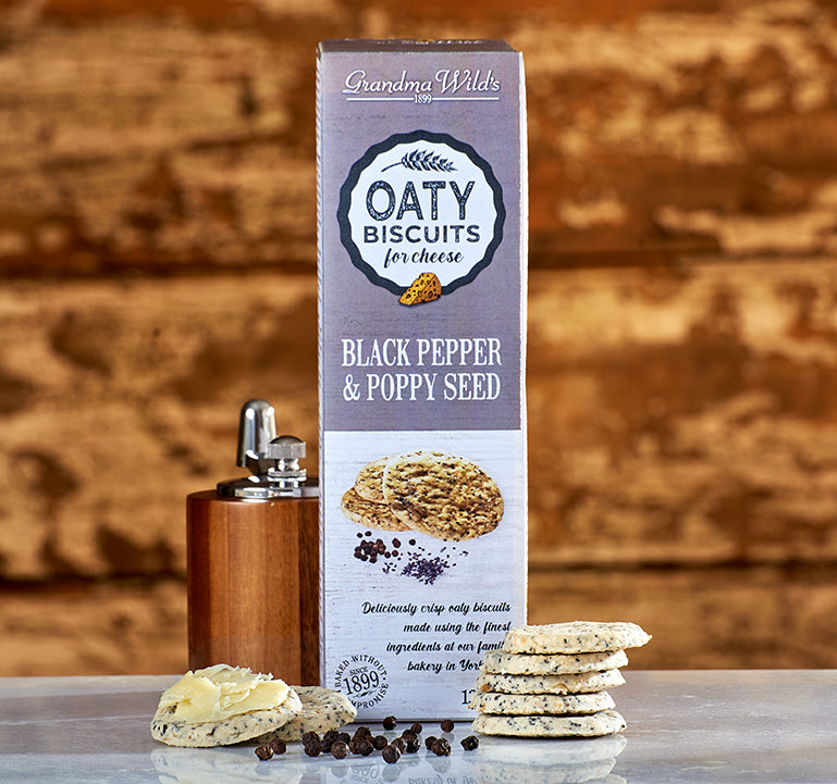 Oaty Biscuits with Black Pepper & Poppy Seeds