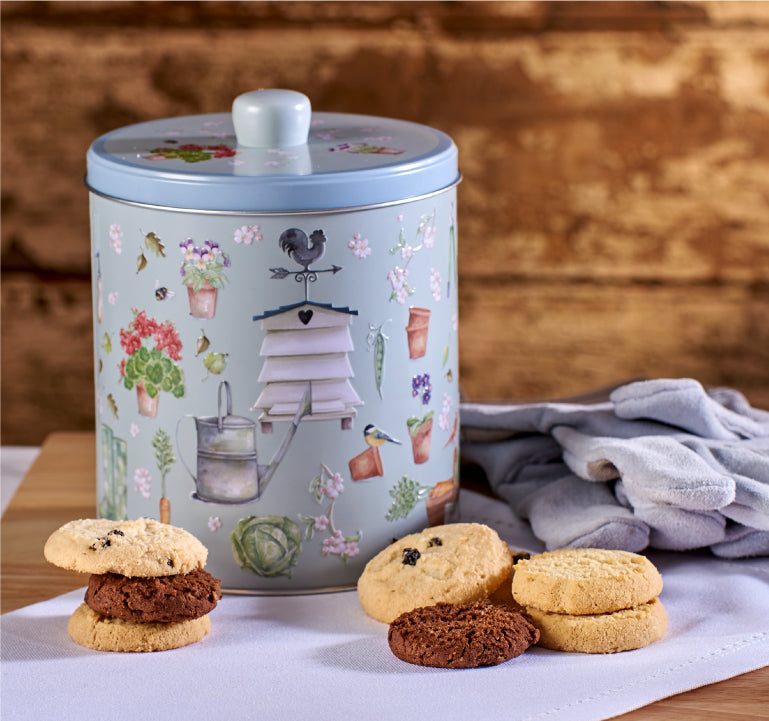 Embossed Garden & Beehive Round Tin