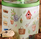 Embossed Pottering Garden Round Tin