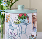 Embossed Garden Retreat Round Tin