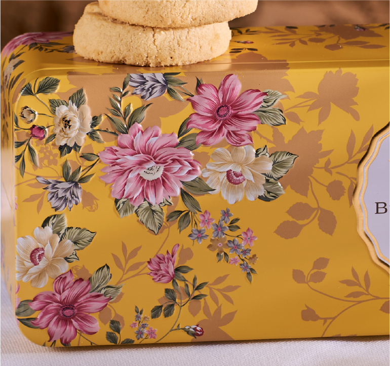 Victorian Floral Buttery Shortbread Biscuit Tin