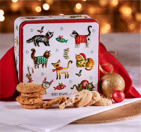 Embossed Merry Meowmas Tin