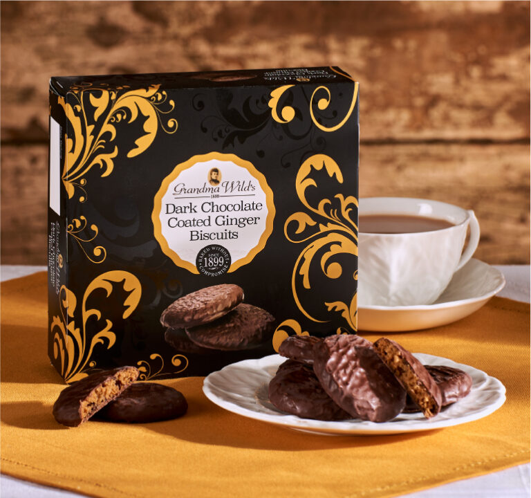 Luxury Dark Chocolate Ginger Biscuits Grandma Wilds Biscuits