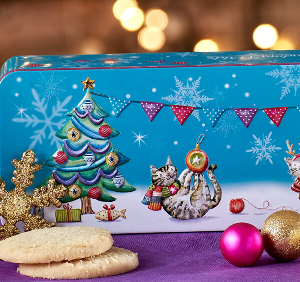 Embossed Cat Xmas Party Tin - Image 2