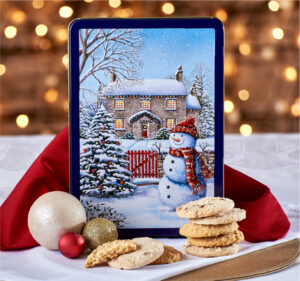 Embossed Snowy Cottage Tin