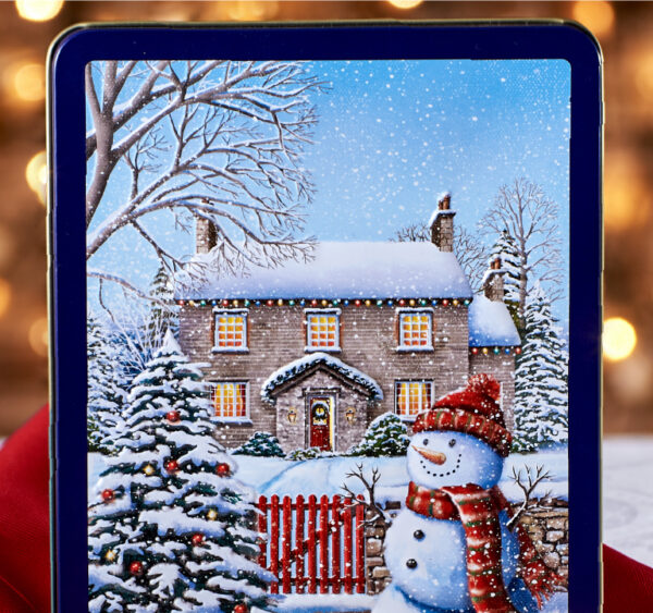 Embossed Snowy Cottage Tin - Image 2