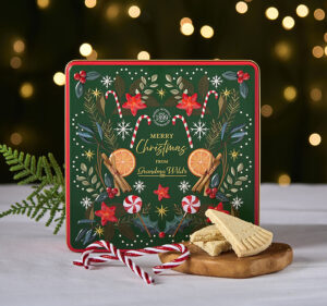 Embossed Christmas Candy Cane Tin