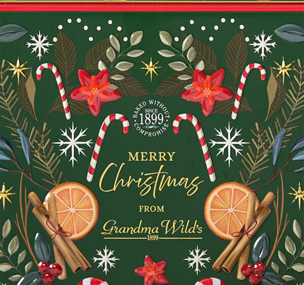 Embossed Christmas Candy Cane Tin - Image 2