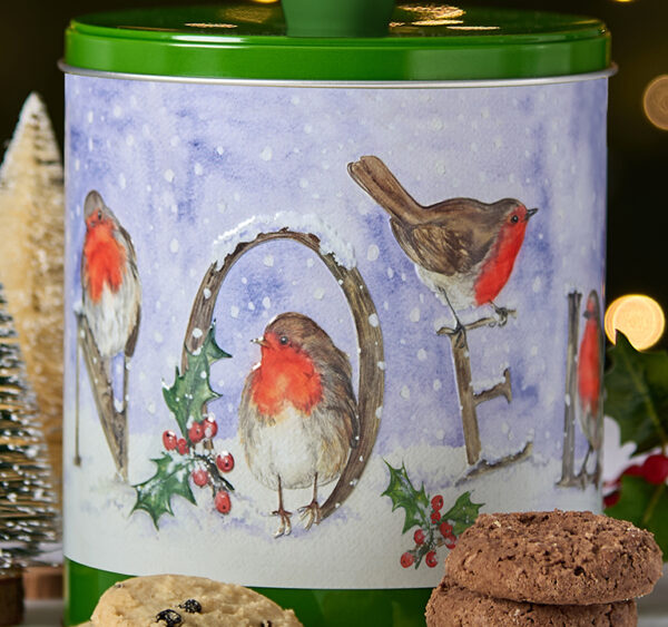 Embossed Robin Noel Barrel Tin - Image 2